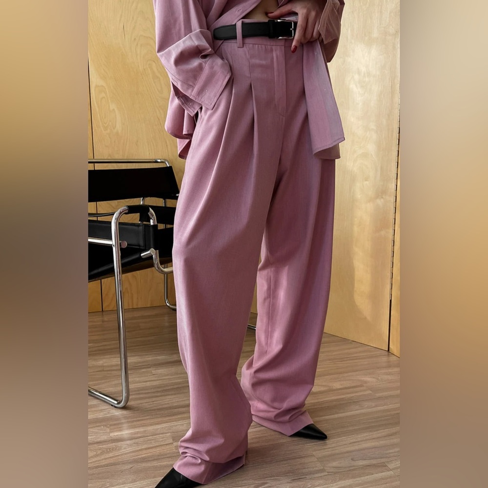 FRANKIE SHOP GELSO PLEATED TROUSERS - ROSE